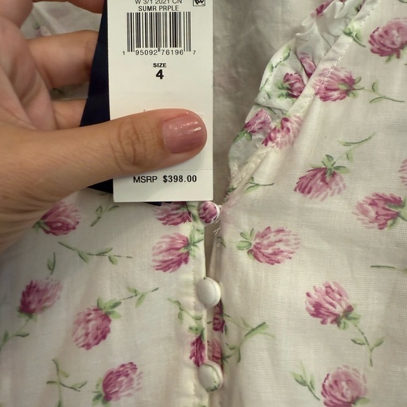 NWT- Polo Ralph Lauren Floral Buttoned Cotton Dress Size 4 - Picture 2 of 3